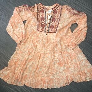 NWT Anthropologie Long Sleeve Boho Dress with Detailed Buttons